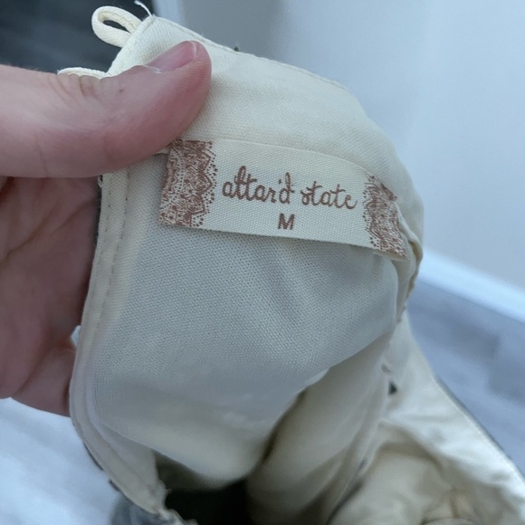 Altar’d State Green Eyelet Fit Flare Mini Dress Medium - Picture 7 of 7